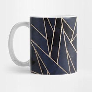 Shattered Deep Sapphire - Navy Blue Mosaic Pattern Mug